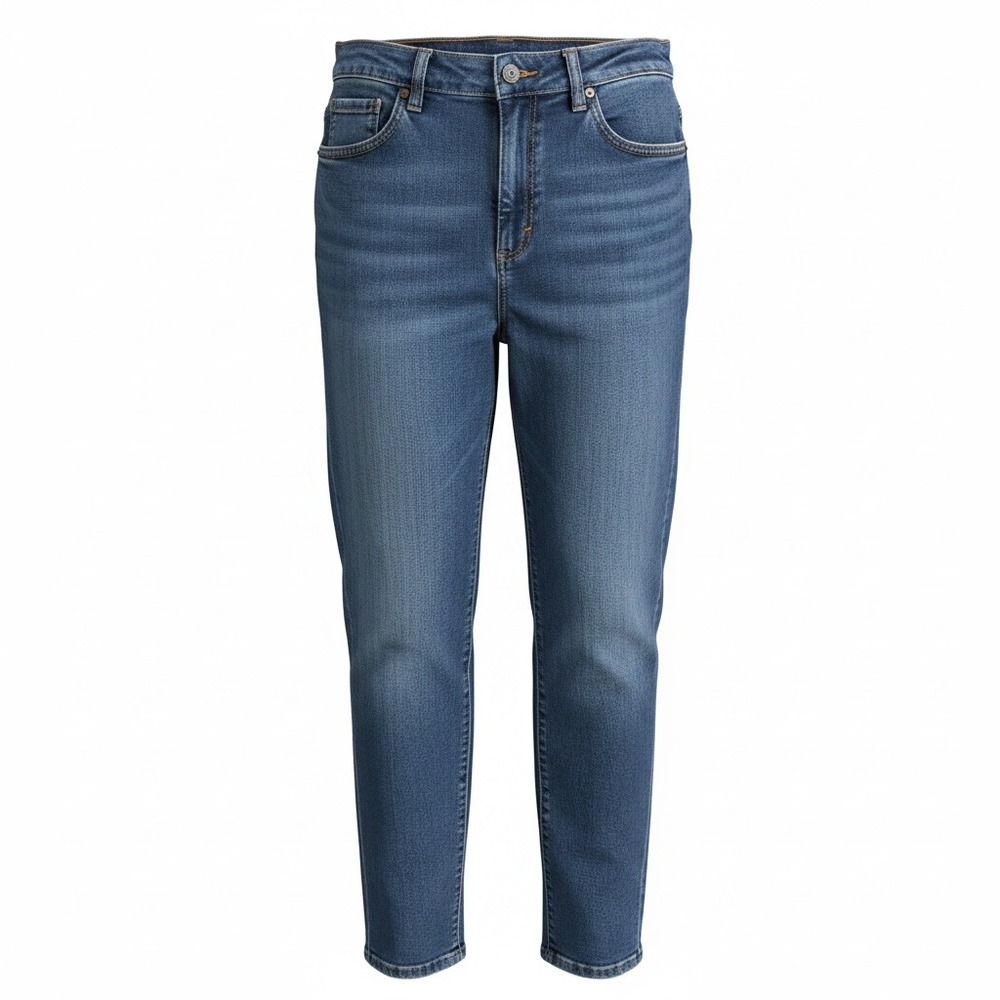 Gloria Vanderbilt Amanda Womens High Rise Straight Leg Blue Jeans Size 12